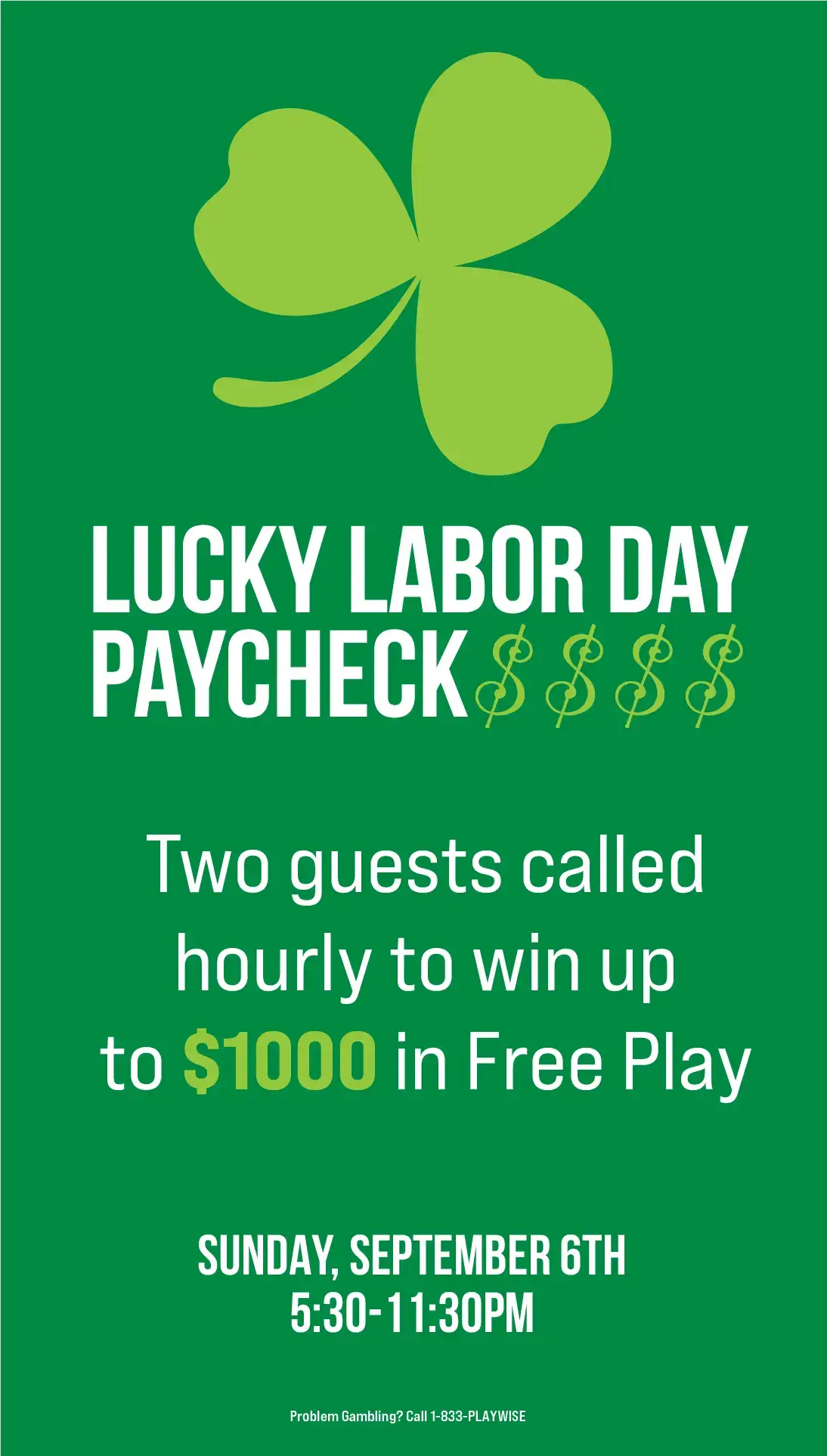Lucky Labor Day paycheck