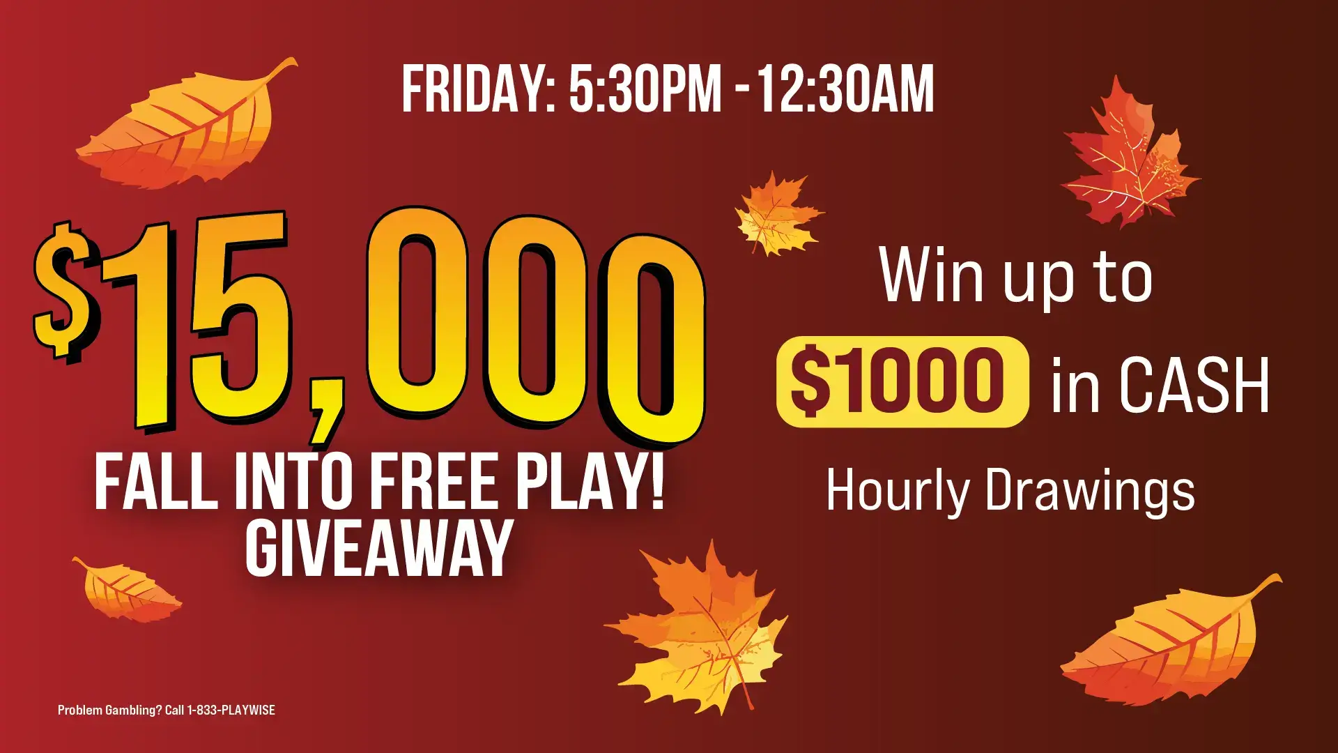 $15K Fall into Free Play Giveaway